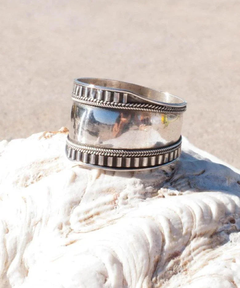 Silver Surfer Large band Ring ~ Sterling Silver 925~SMR003 - Maresia Jewelry