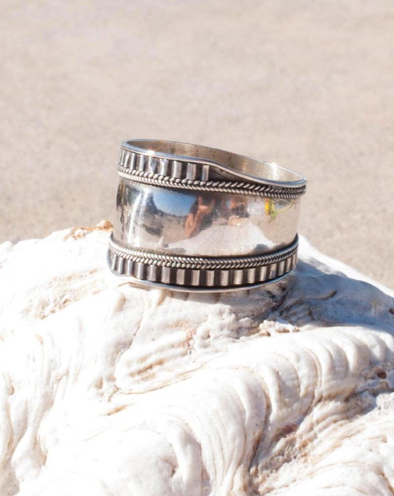 Silver Surfer Large band Ring ~ Sterling Silver 925~SMR003 - Maresia Jewelry