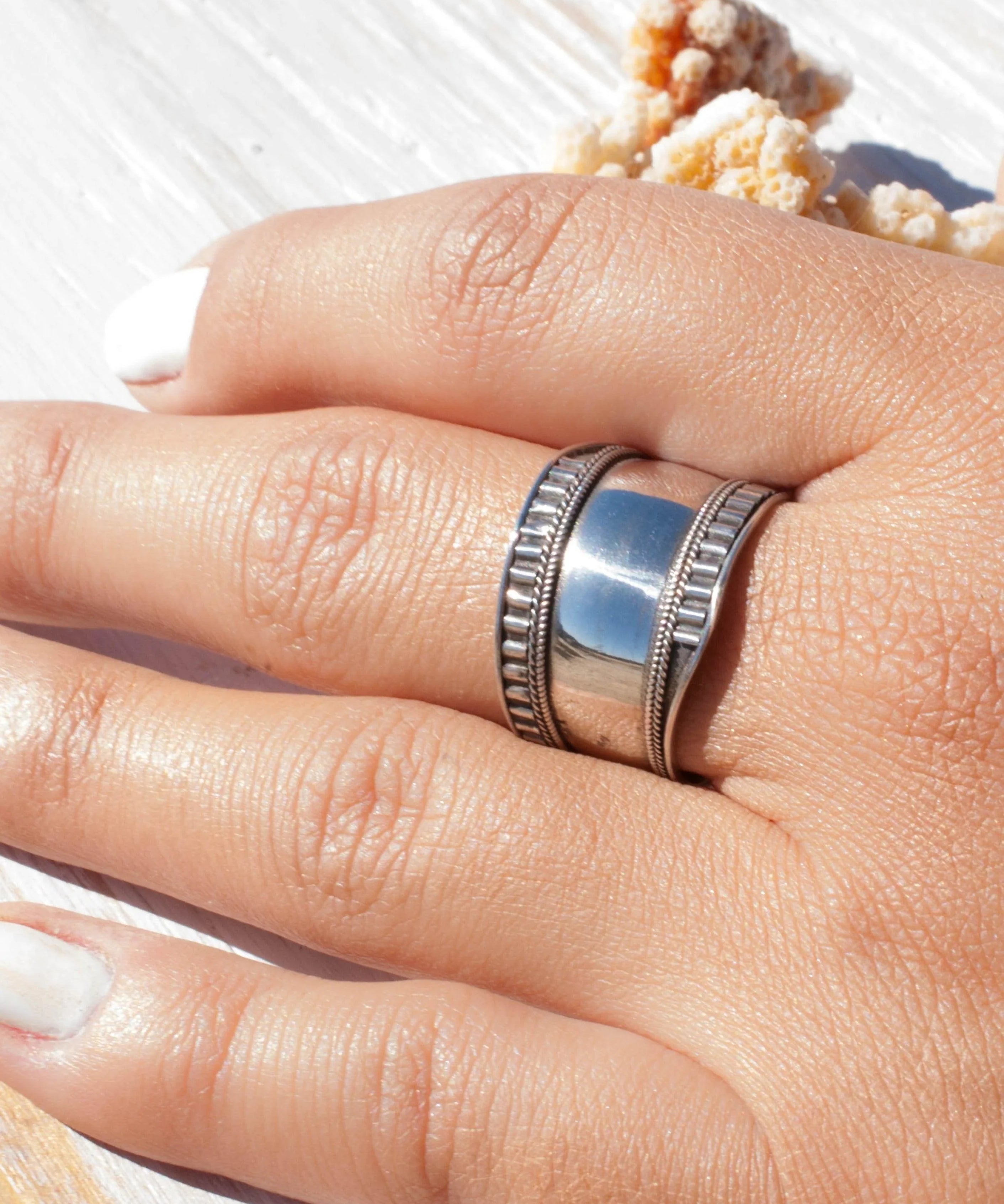 Silver Surfer Large band Ring ~ Sterling Silver 925~SMR003 - Maresia Jewelry