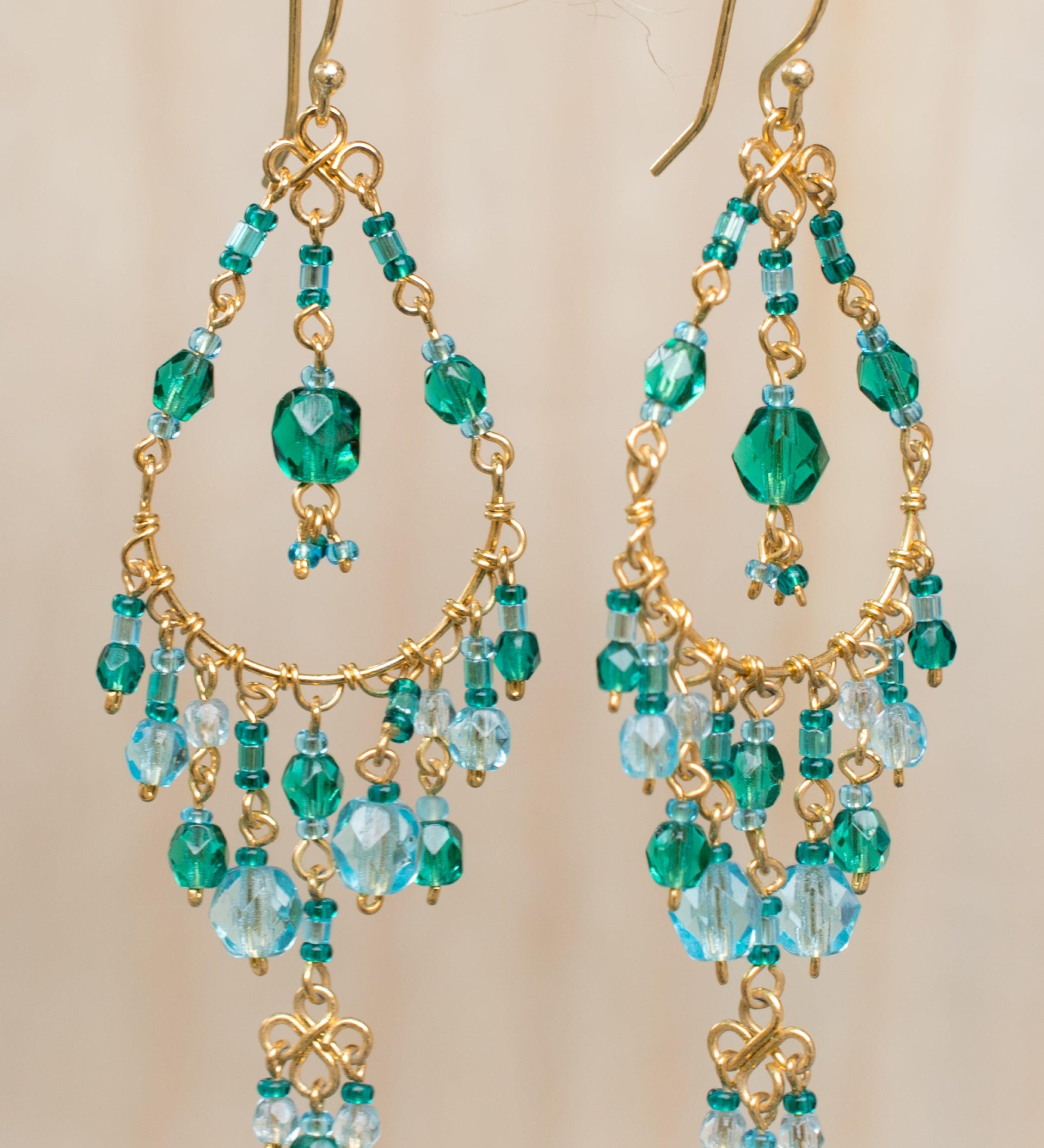 Silvia Chandelier Earrings ~Gold Plated ~ SME031 - Maresia Jewelry