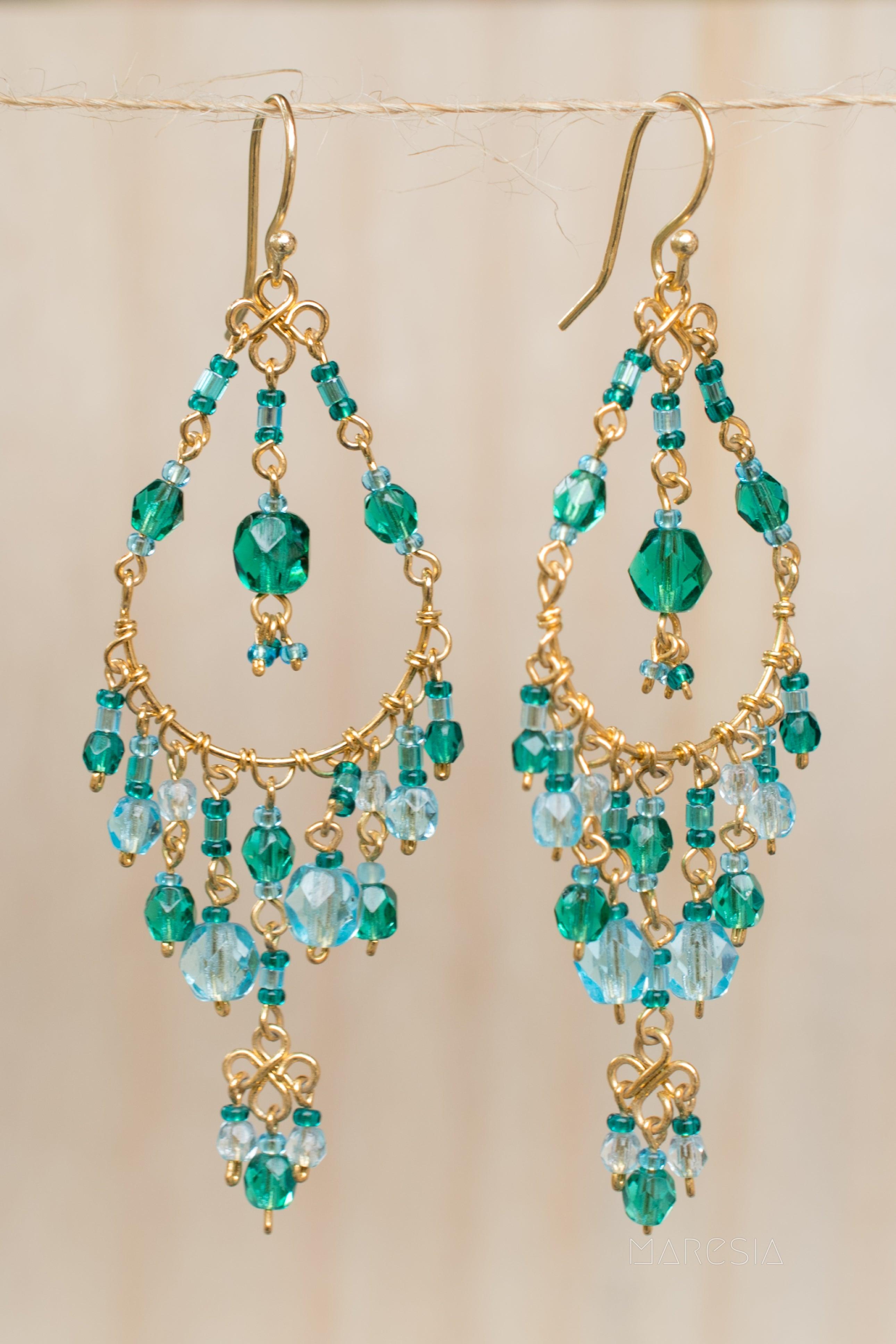 Silvia Chandelier Earrings ~Gold Plated ~ SME031 - Maresia Jewelry