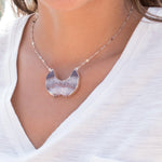 Slab Amethyst Necklace ~ Sterling Silver 925  or Gold Filled - Maresia Jewelry