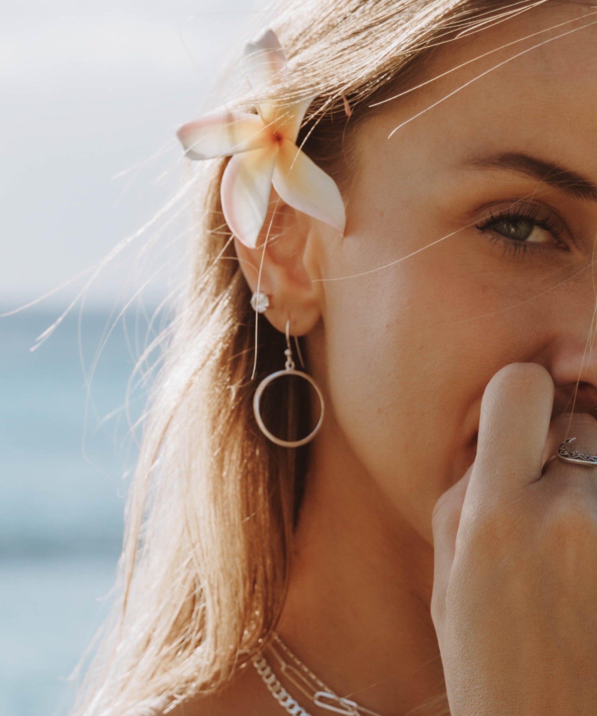 Small Sterling Silver Circle Earrings ~ Dangle Earrings ~ Circle~ Handmade~ Jewelry ~ Minimalist ~ Delicate ~ Everyday ~ ME158