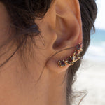 Smoky Quartz Ear Climber Earrings ~18k Gold Plated ~ ME063 - Maresia Jewelry