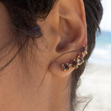 Smoky Quartz Ear Climber Earrings ~18k Gold Plated ~ ME063 - Maresia Jewelry