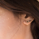 Smoky Quartz Ear Climber Earrings ~18k Gold Plated ~ ME063 - Maresia Jewelry
