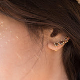 Smoky Quartz Ear Climber Earrings ~18k Gold Plated ~ ME063 - Maresia Jewelry
