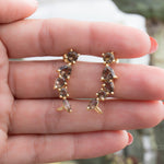 Smoky Quartz Ear Climber Earrings ~18k Gold Plated ~ ME063 - Maresia Jewelry