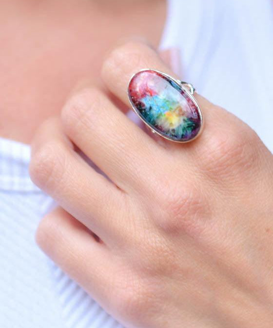 Solar Quartz Ring ~ Sterling Silver 925 ~ SMR150 - Maresia Jewelry