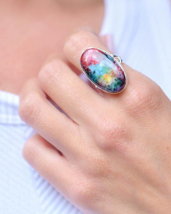 Solar Quartz Ring ~ Sterling Silver 925 ~ SMR150 - Maresia Jewelry