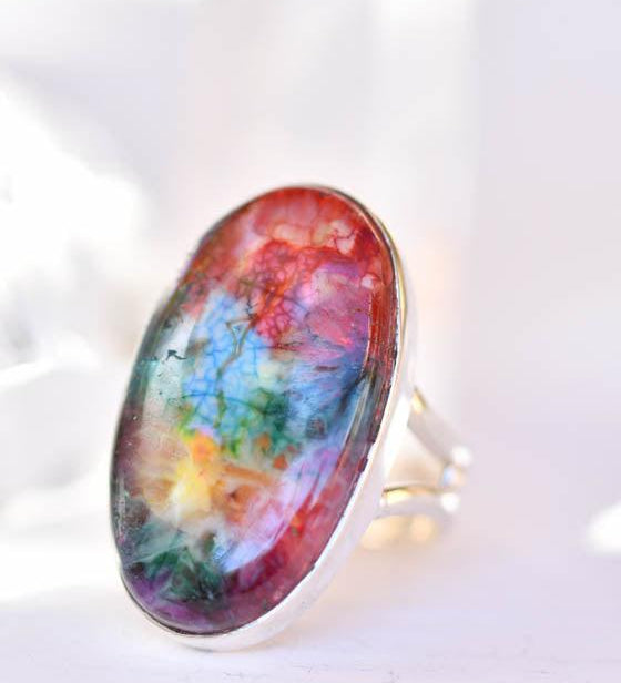Solar Quartz Ring ~ Sterling Silver 925 ~ SMR150 - Maresia Jewelry