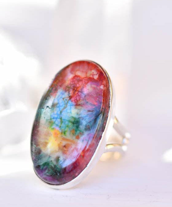 Solar Quartz Ring ~ Sterling Silver 925 ~ SMR150 - Maresia Jewelry
