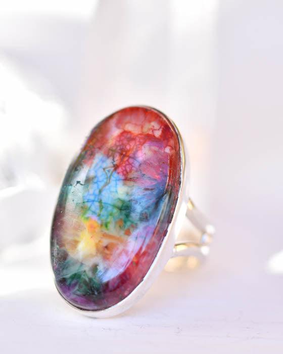 Solar Quartz Ring ~ Sterling Silver 925 ~ SMR150 - Maresia Jewelry