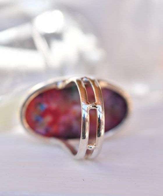 Solar Quartz Ring ~ Sterling Silver 925 ~ SMR150 - Maresia Jewelry