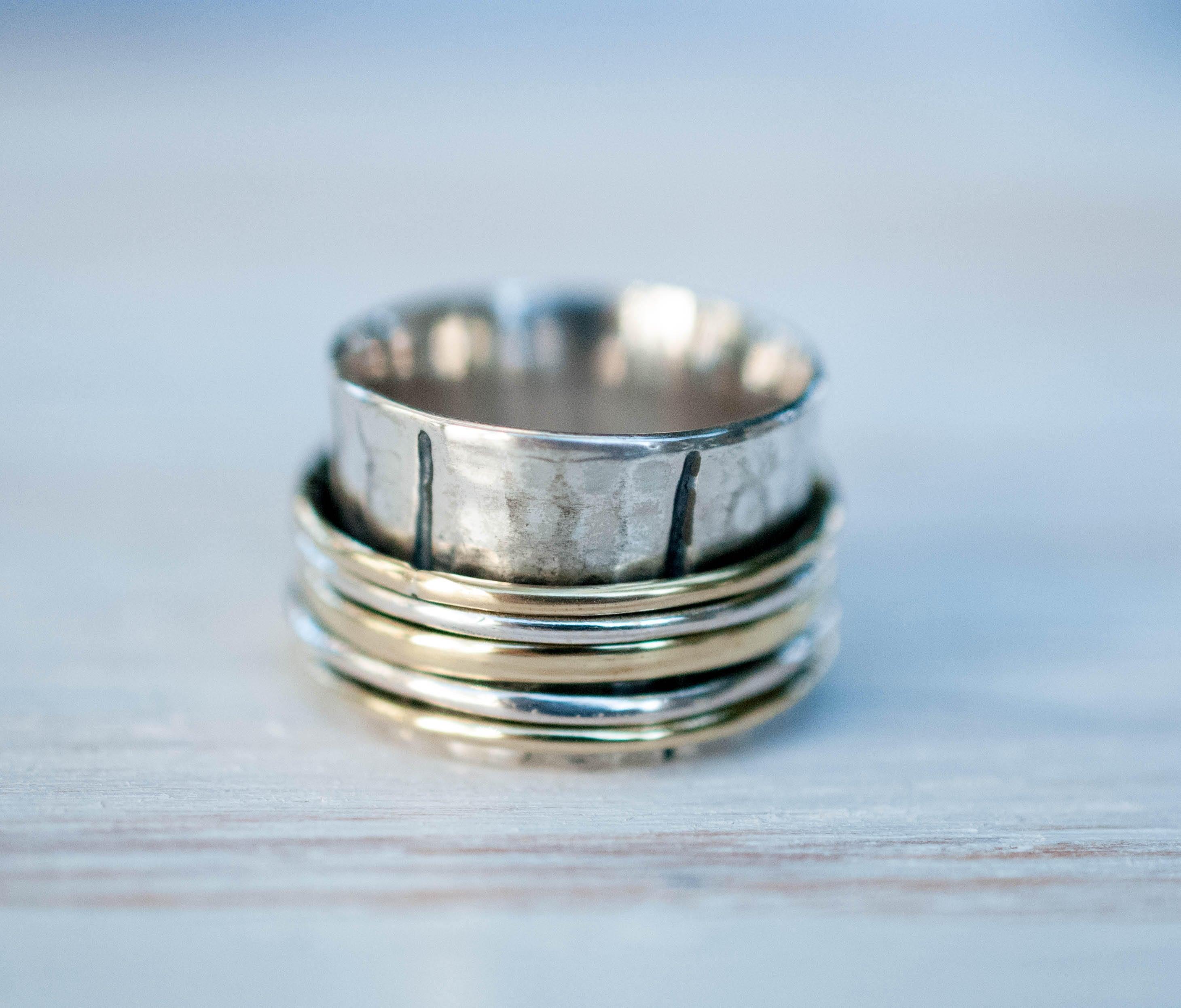 Spinner Ring ~ Sterling Silver 925 & Bronze ~ MS004 - Maresia Jewelry