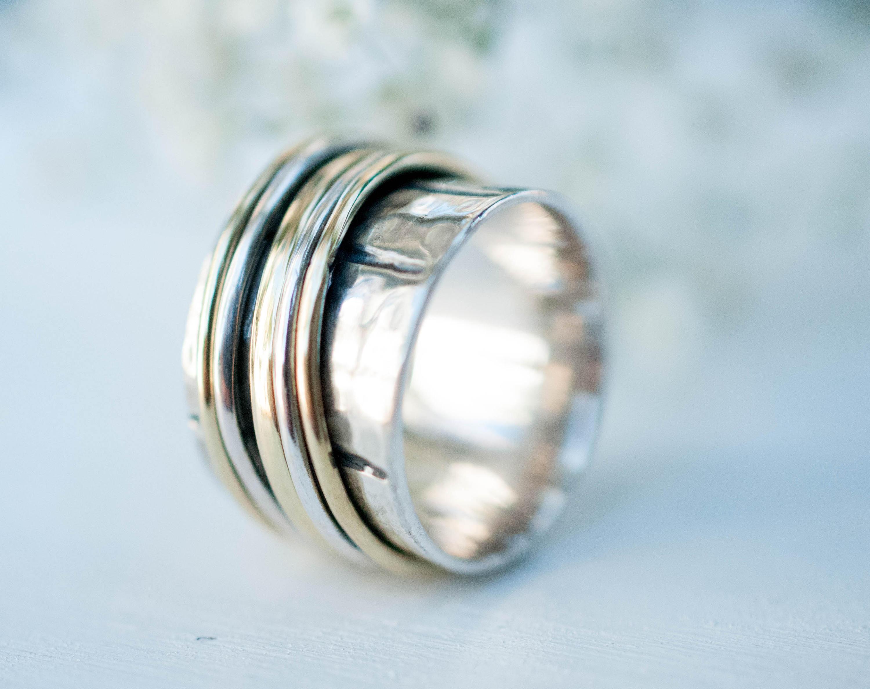 Spinner Ring ~ Sterling Silver 925 & Bronze ~ MS004 - Maresia Jewelry
