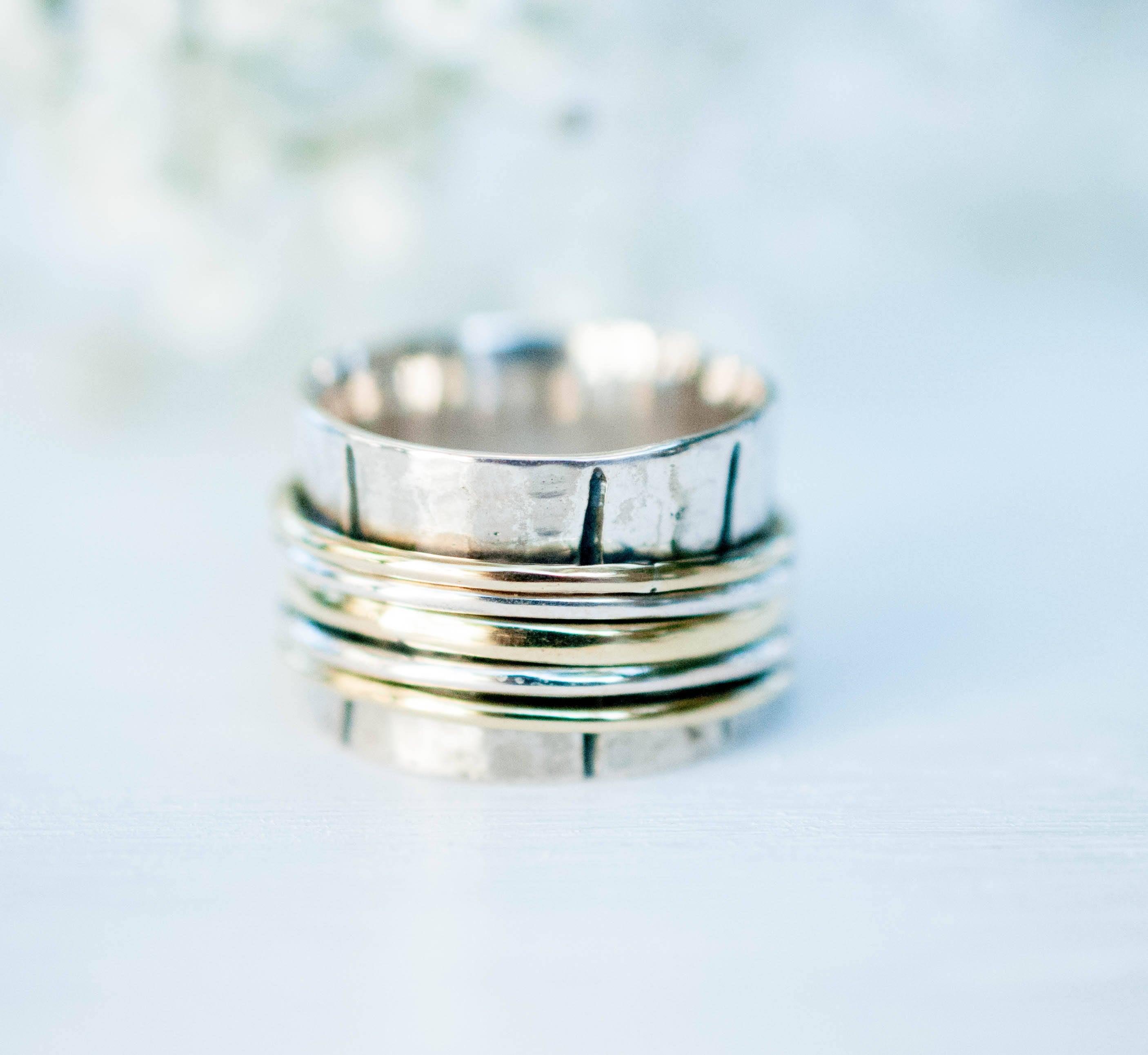 Spinner Ring ~ Sterling Silver 925 & Bronze ~ MS004 - Maresia Jewelry