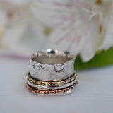 Spinner Ring~Sterling Silver 925 & Copper & Bronze ~MS001 - Maresia Jewelry