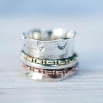Spinner Ring~Sterling Silver 925 & Copper & Bronze ~MS001 - Maresia Jewelry