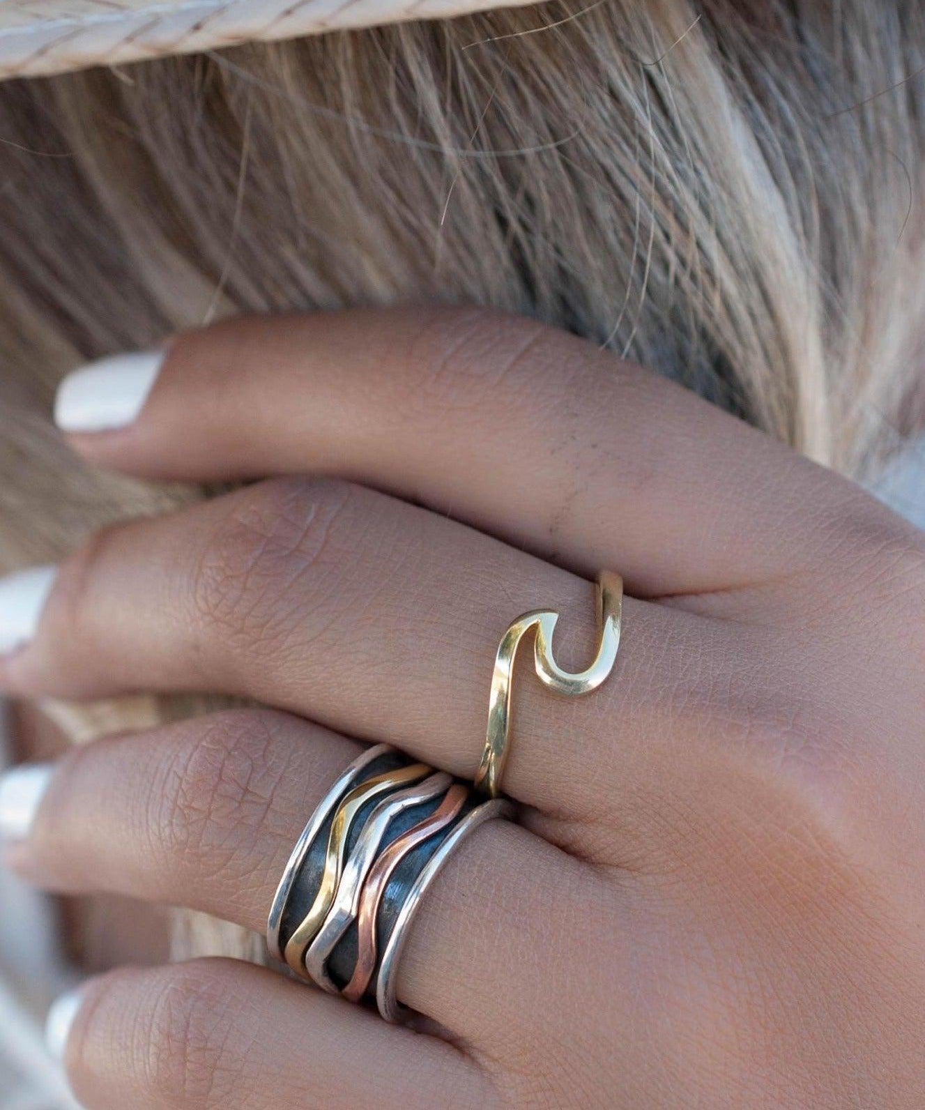 Spinner Ring~Sterling Silver 925 & Copper & Bronze~MS008 - Maresia Jewelry