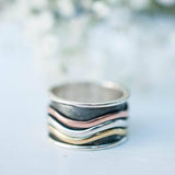 Spinner Ring~Sterling Silver 925 & Copper & Bronze~MS008 - Maresia Jewelry