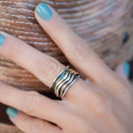 Spinner Ring~Sterling Silver 925 & Copper & Bronze~MS008 - Maresia Jewelry