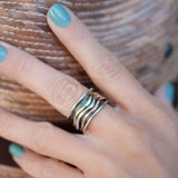 Spinner Ring~Sterling Silver 925 & Copper & Bronze~MS008 - Maresia Jewelry