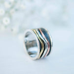 Spinner Ring~Sterling Silver 925 & Copper & Bronze~MS008 - Maresia Jewelry