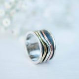 Spinner Ring~Sterling Silver 925 & Copper & Bronze~MS008 - Maresia Jewelry