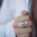 Spiny Oyster Turquoise Ring ~ oval shape ~Sterling Silver 925 ~ Handmade ~ Gemstone ~ Statement~ December Birthstone Boho * MR284