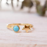 Star Turquoise Ring  ~ 18k Gold Plated  ~MR058 - Maresia Jewelry