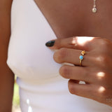 Star Turquoise Ring  ~ 18k Gold Plated  ~MR058 - Maresia Jewelry