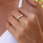 Star Turquoise Ring  ~ 18k Gold Plated  ~MR058 - Maresia Jewelry