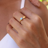 Star Turquoise Ring  ~ 18k Gold Plated  ~MR058 - Maresia Jewelry