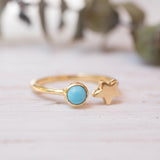 Star Turquoise Ring  ~ 18k Gold Plated  ~MR058 - Maresia Jewelry