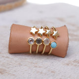 Star Turquoise Ring  ~ 18k Gold Plated  ~MR058 - Maresia Jewelry