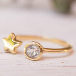 Star White Topaz Ring ~ 18k Gold Plated ~ - MR051 - Maresia Jewelry