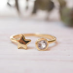 Star White Topaz Ring ~ 18k Gold Plated ~ - MR051 - Maresia Jewelry