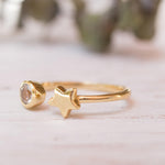 Star White Topaz Ring ~ 18k Gold Plated ~ - MR051 - Maresia Jewelry