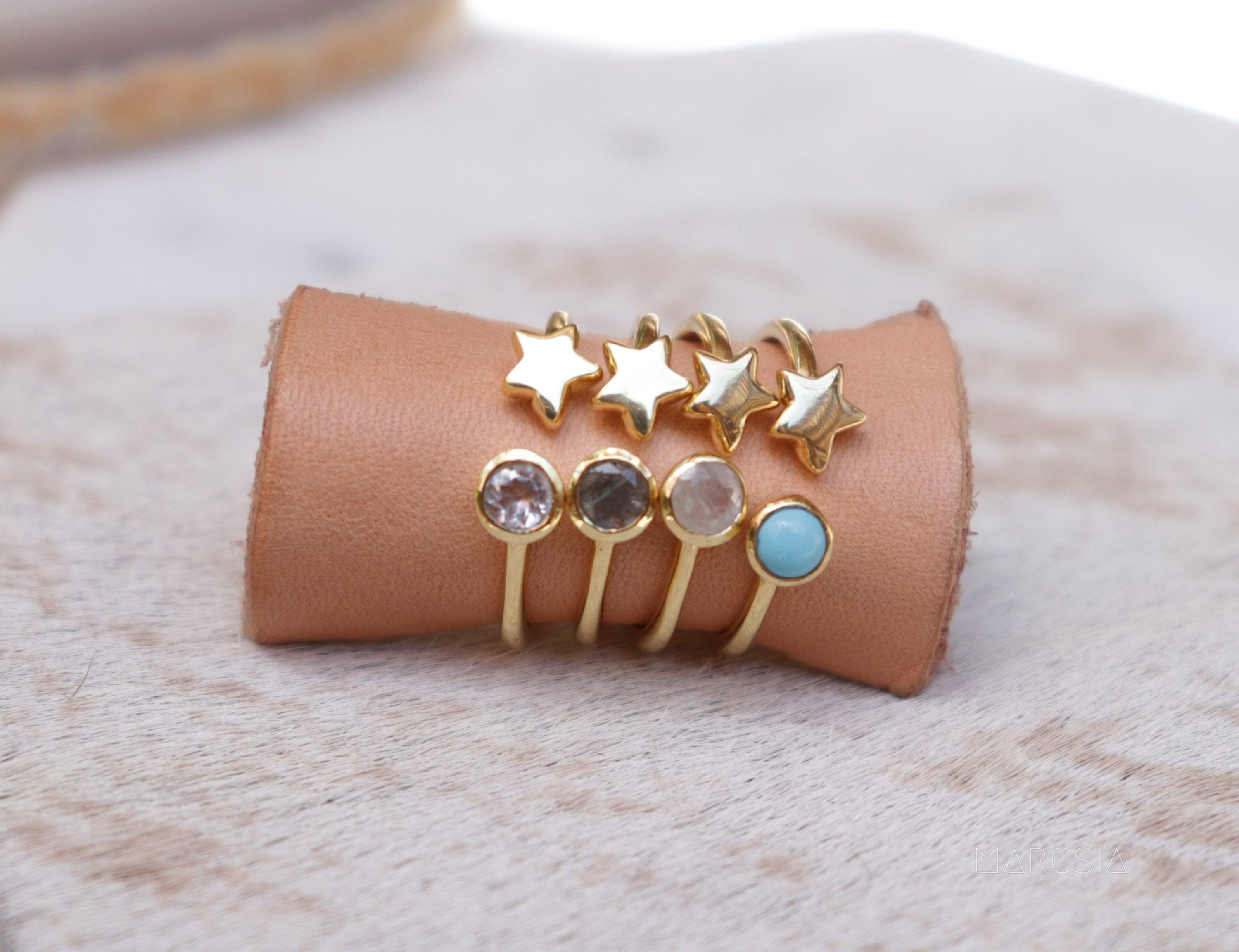Star White Topaz Ring ~ 18k Gold Plated ~ - MR051 - Maresia Jewelry