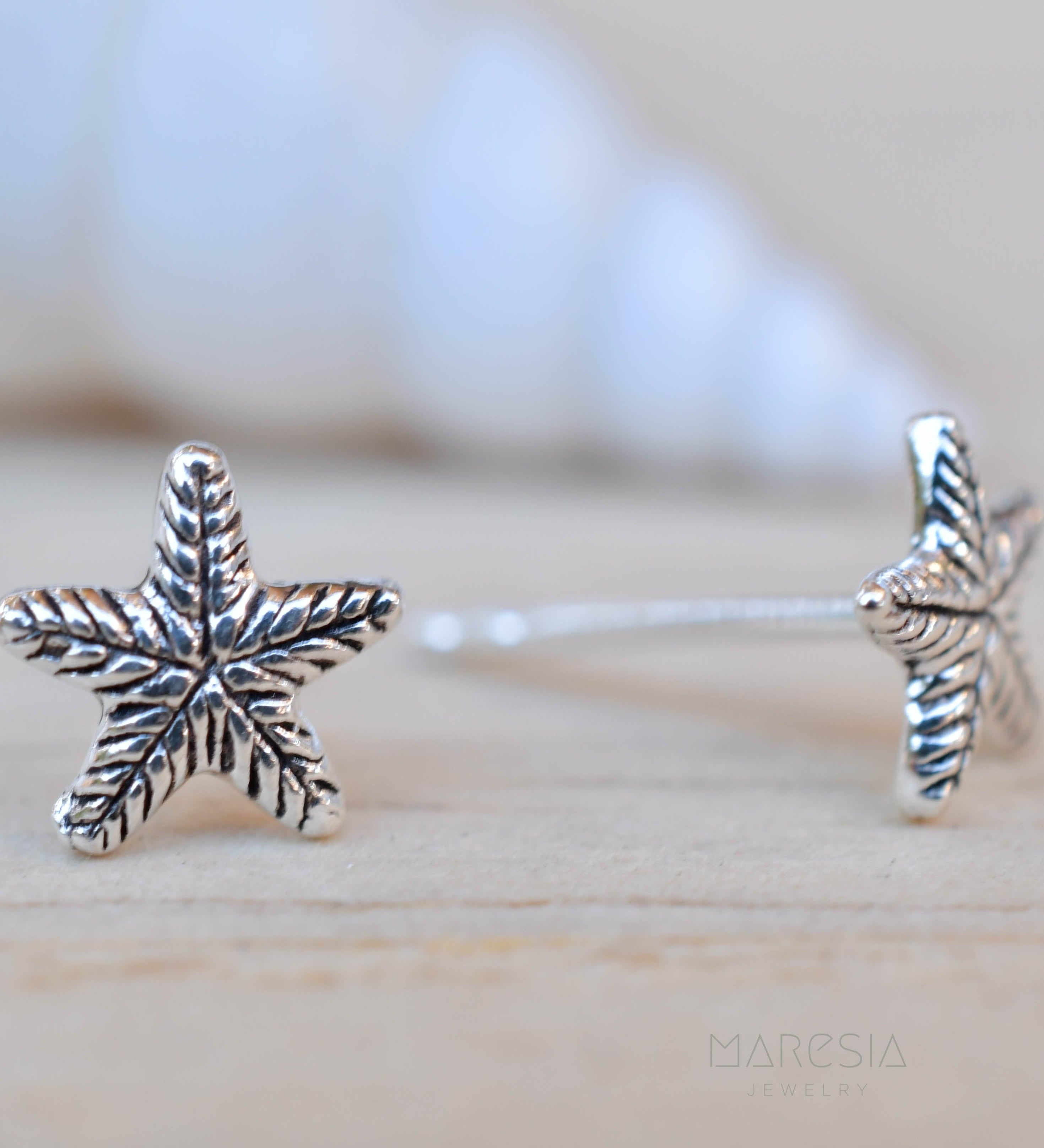 Starfish Stud Earrings ~ Sterling Silver 925 ~ SME083 - Maresia Jewelry