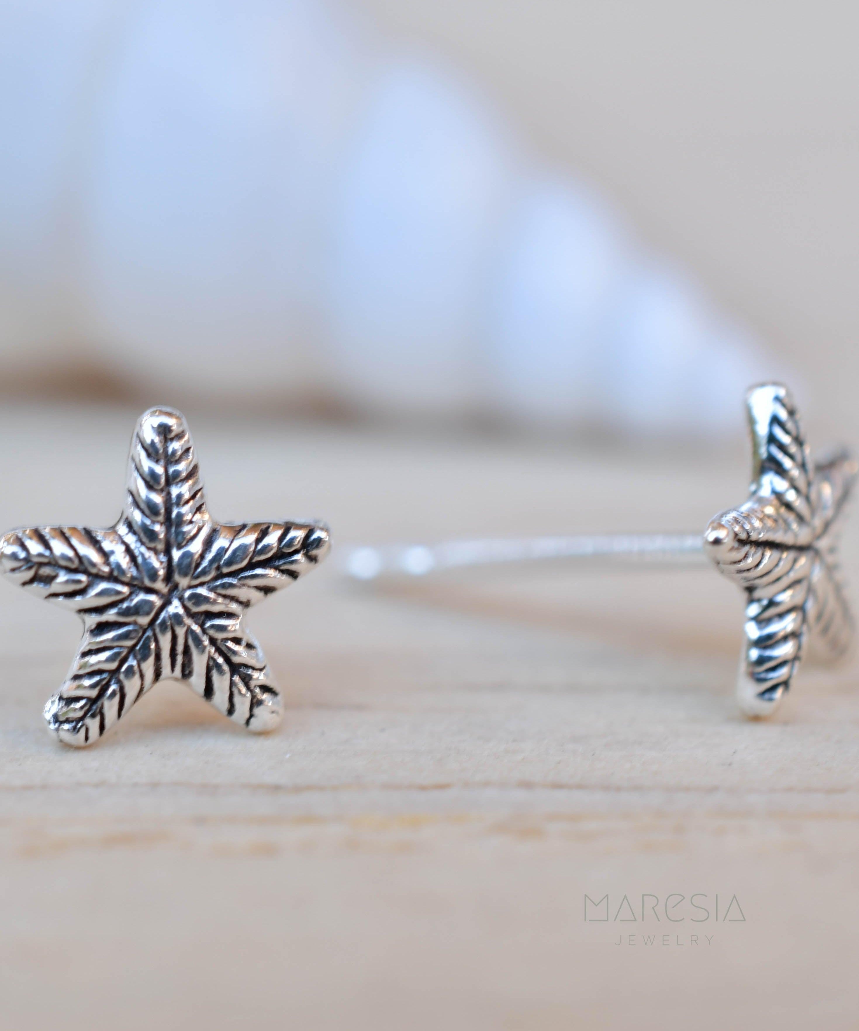 Starfish Stud Earrings ~ Sterling Silver 925 ~ SME083 - Maresia Jewelry