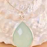 Suy Gemstone Necklace ~ Aqua Chalcedony ~ Sterling Silver 925~MN012 - Maresia Jewelry