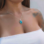 Suy Gemstone Necklace ~ Aqua Chalcedony ~ Sterling Silver 925~MN012 - Maresia Jewelry