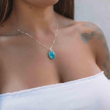 Suy Gemstone Necklace ~ Aqua Chalcedony ~ Sterling Silver 925~MN012 - Maresia Jewelry