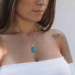 Suy Gemstone Necklace ~ Aqua Chalcedony ~ Sterling Silver 925~MN012 - Maresia Jewelry