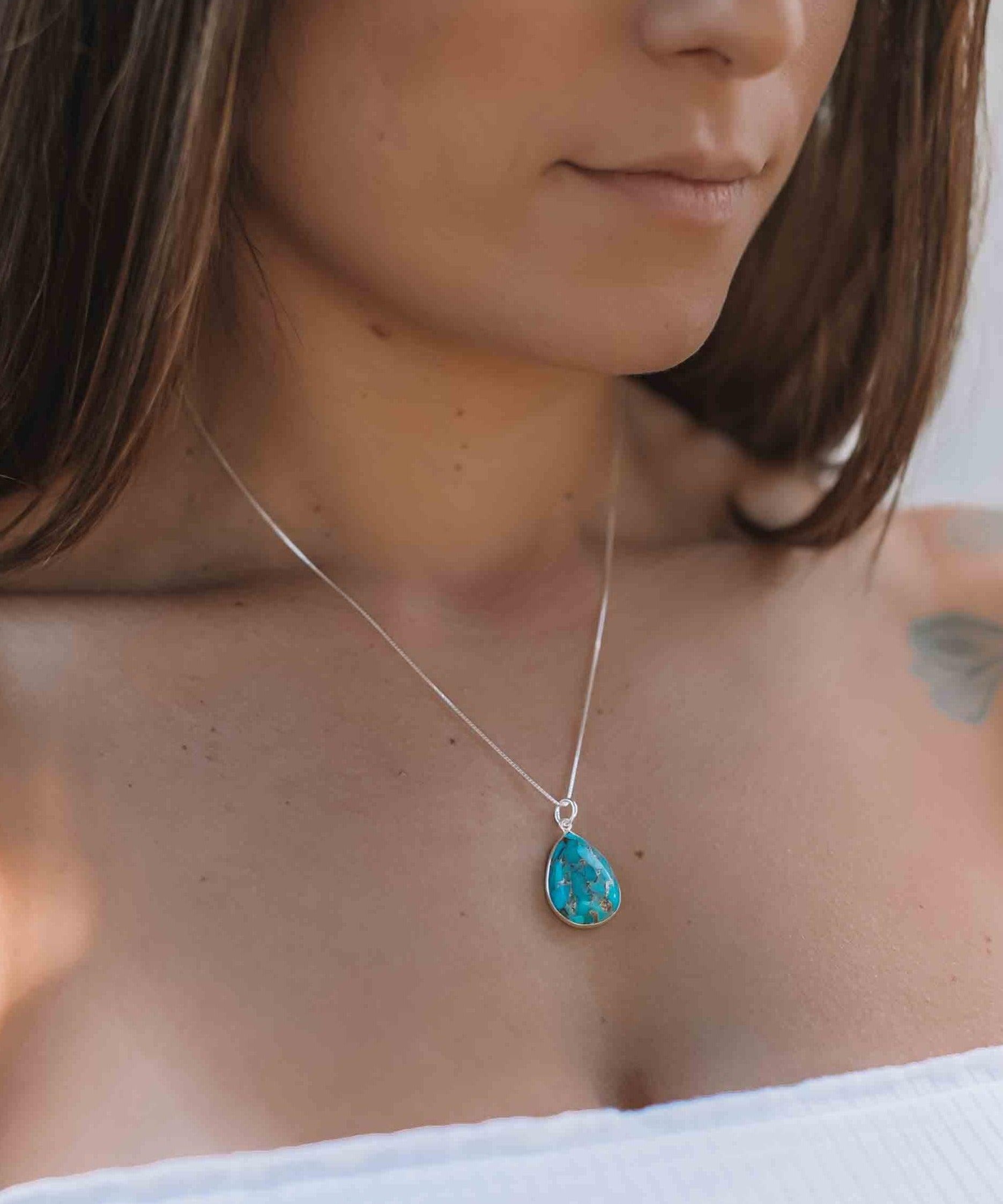 Suy Gemstone Necklace ~ Turquoise ~ Sterling Silver 925 ~MN012 - Maresia Jewelry