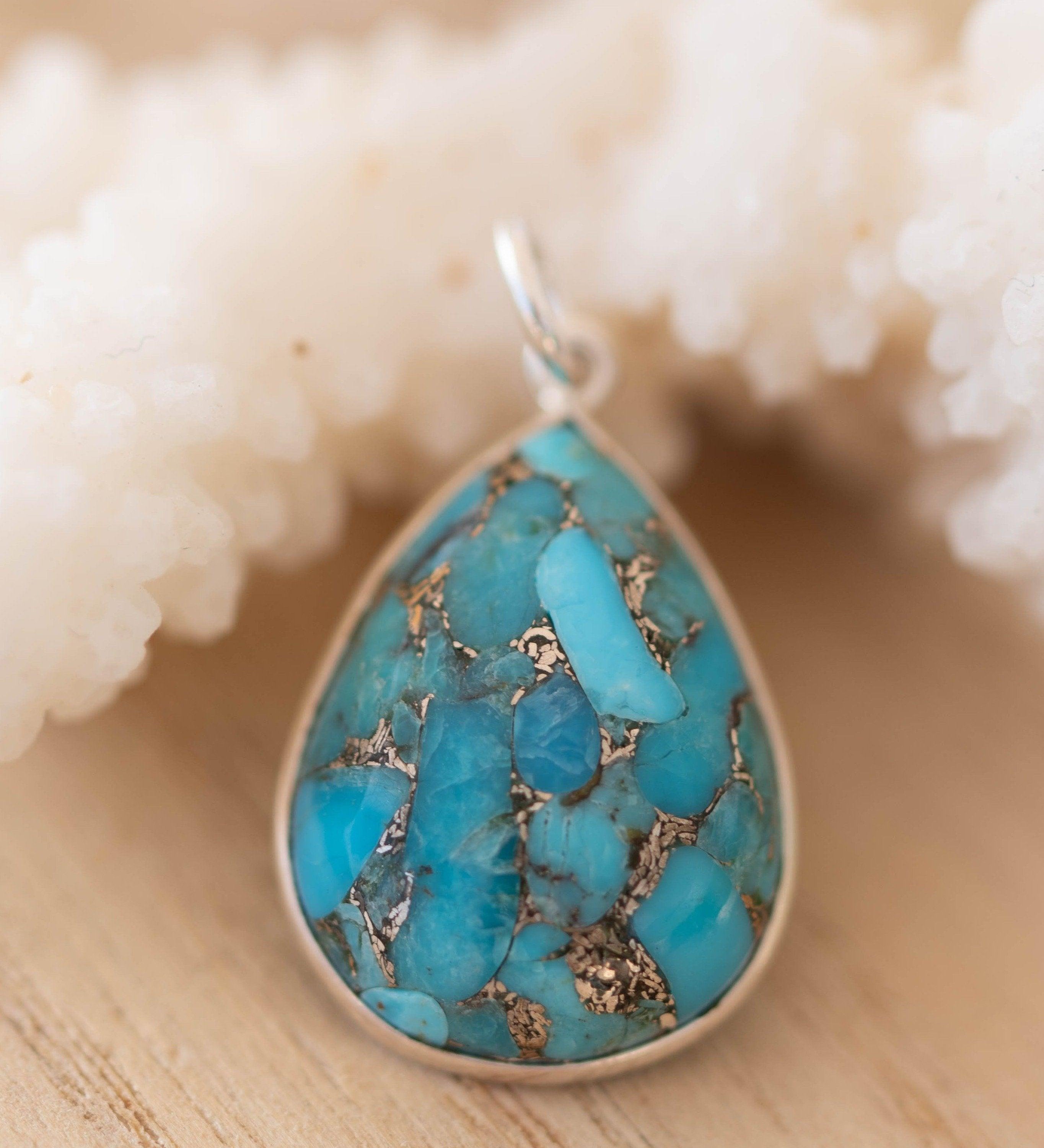 Suy Gemstone Necklace ~ Turquoise ~ Sterling Silver 925 ~MN012 - Maresia Jewelry