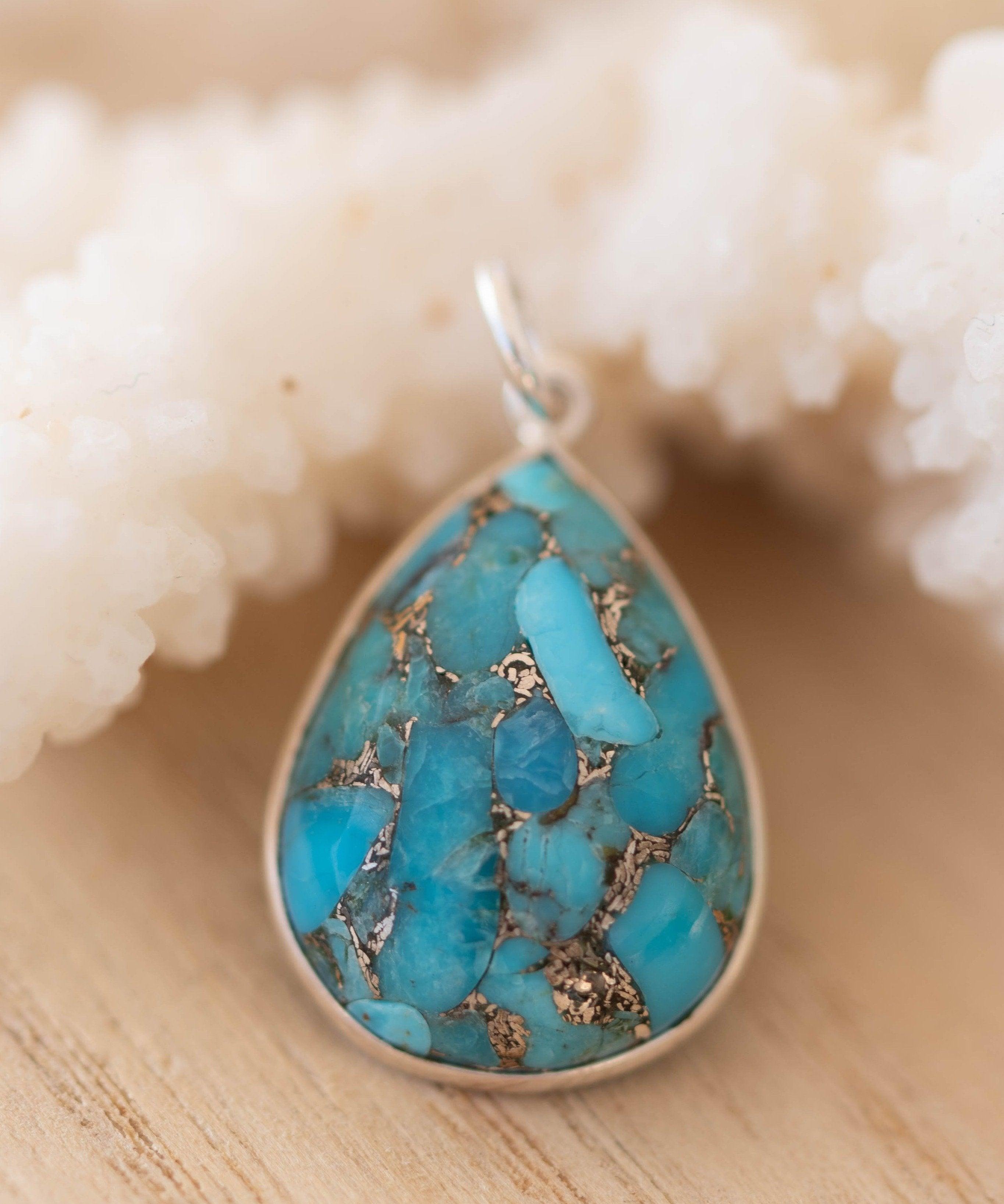 Suy Gemstone Necklace ~ Turquoise ~ Sterling Silver 925 ~MN012 - Maresia Jewelry