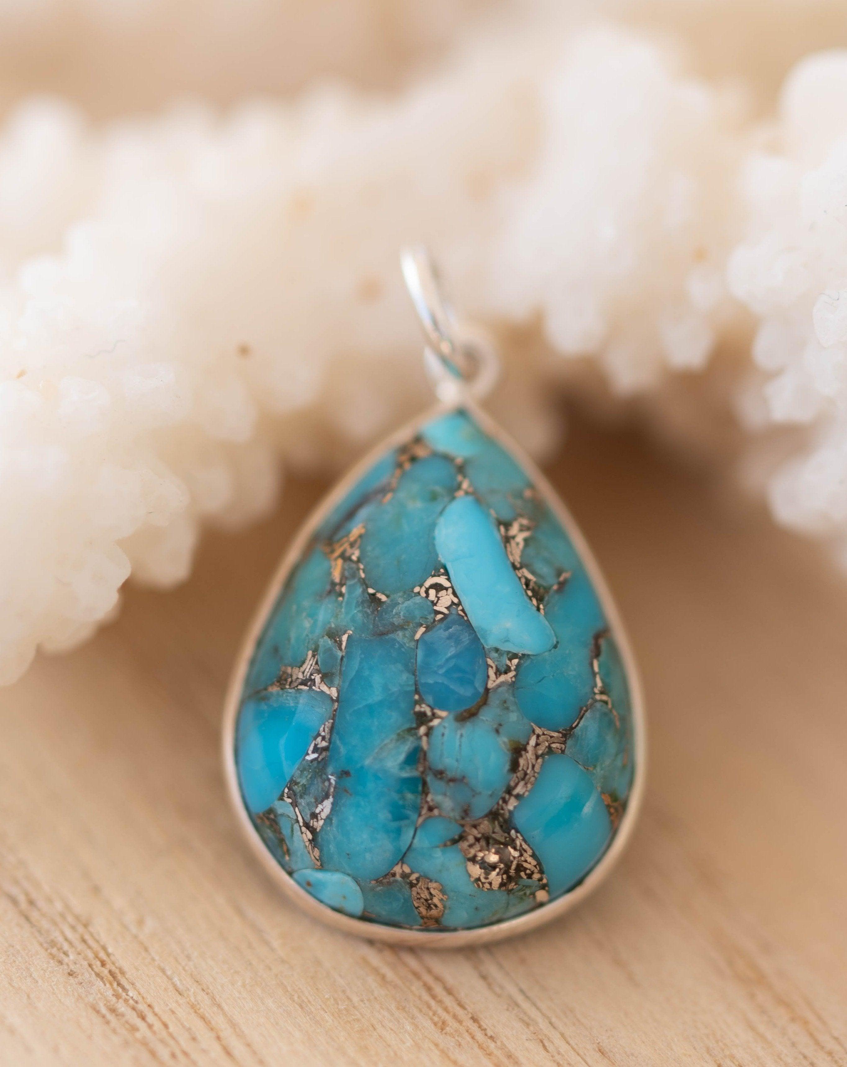 Suy Gemstone Necklace ~ Turquoise ~ Sterling Silver 925 ~MN012 - Maresia Jewelry